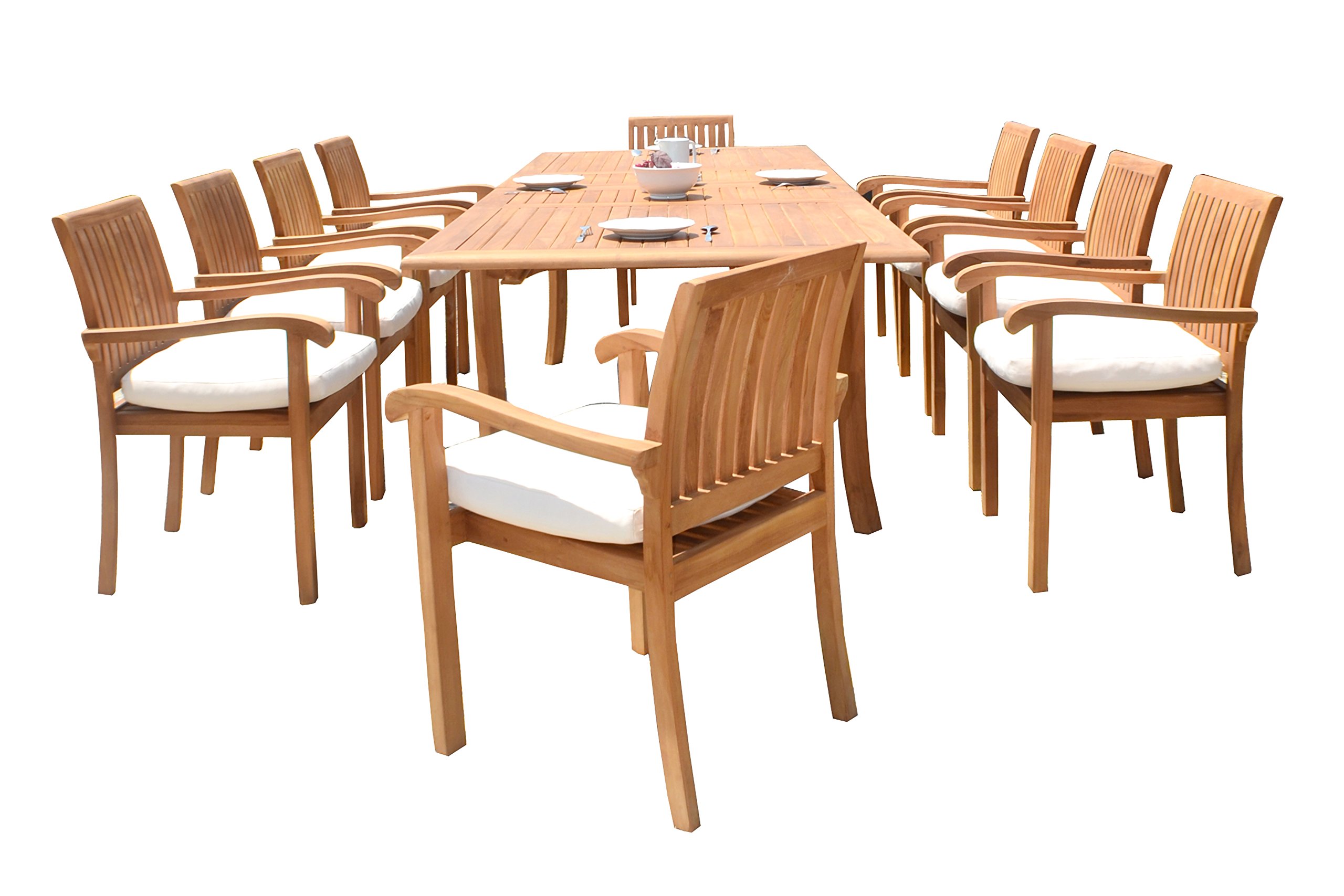 Premium 11-Piece Outdoor Patio Teak Dining Set - 94