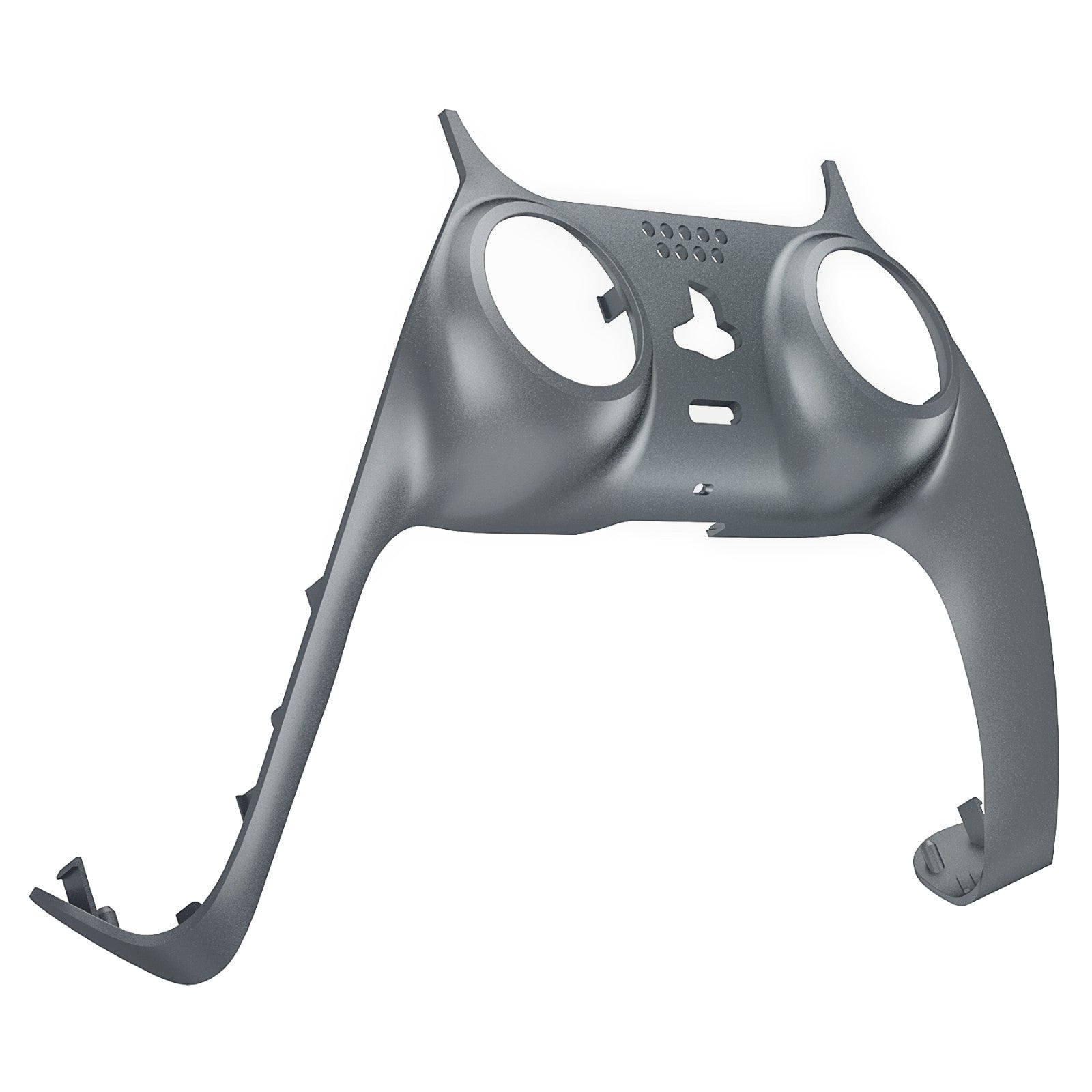 eXtremeRate Metallic Steel Gray Replacement Shell & Accent Rings for PS5 Controller BDM-010/020/030/040/050 - Customize Your Gaming Experience with Premium Decorative Trim