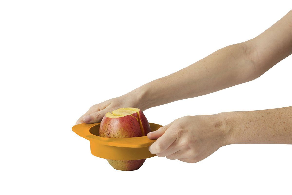 Chef'n Slicester Mango Prep Tool - Easy Mango Slicer & Pitter for Perfect Cuts - Kitchen Gadget for Fruit Lovers & Meal Prep - Great for Smoothies, Salads & Desserts