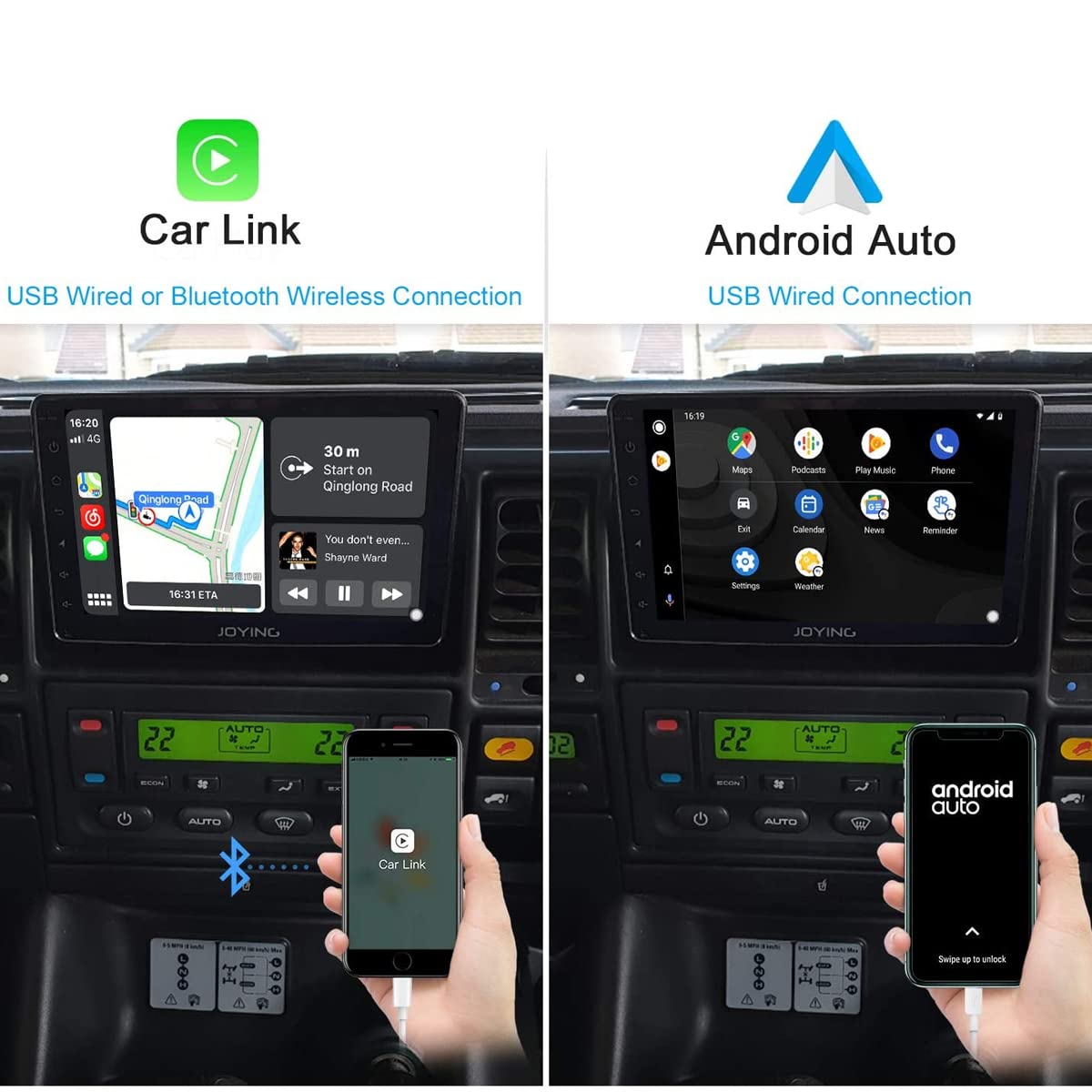 JOYING Android 10 Single Din Car Stereo - 7 Inch Touch Screen Bluetooth 5.1 Radio with GPS Navigation, MP5 Player, FM/AUX/USB/SD Input, Hands-Free Calling | Perfect for Road Trips, Commuting & In-Car Entertainment