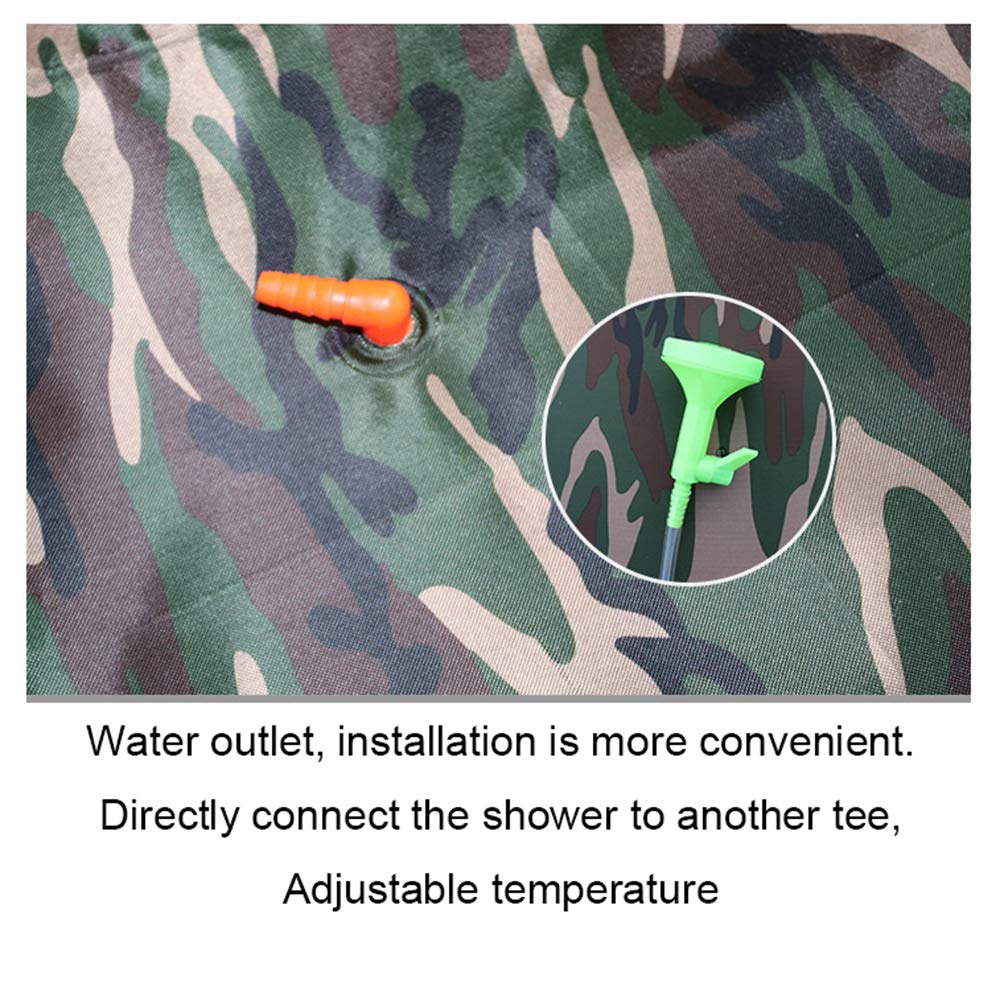 130L Portable Solar Outdoor Camping Shower Bag with Shower Head & Hose - Lightweight Canvas Hot Water Storage for Family & Travel - Perfect for Beach, RV, Hiking & Emergency Use (2-3 People)