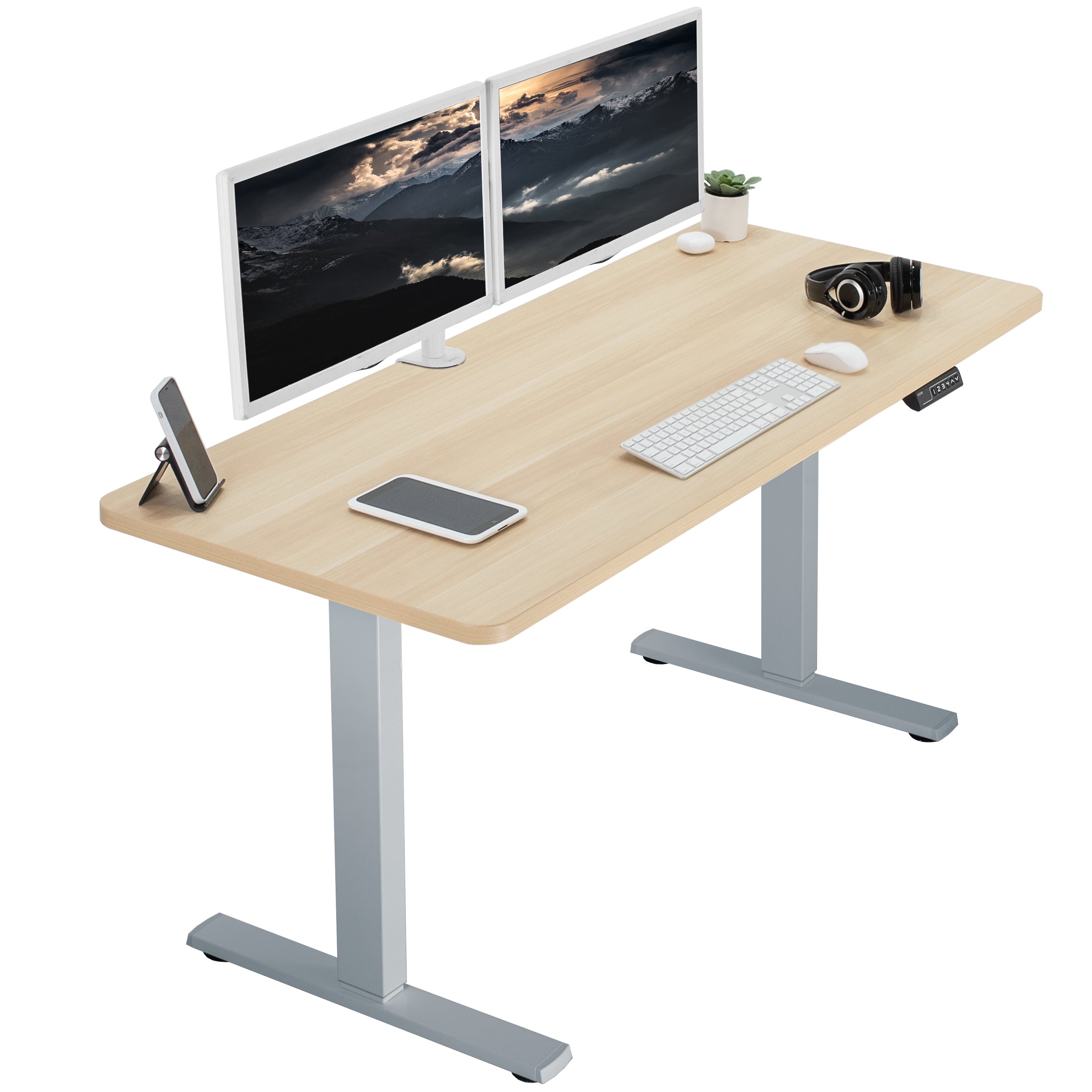 1B Solid Top Series Single Motor Electric Standing Desk with Push Button Memory Controller - Perfect for Home Office, Gaming & Workspace Ergonomics