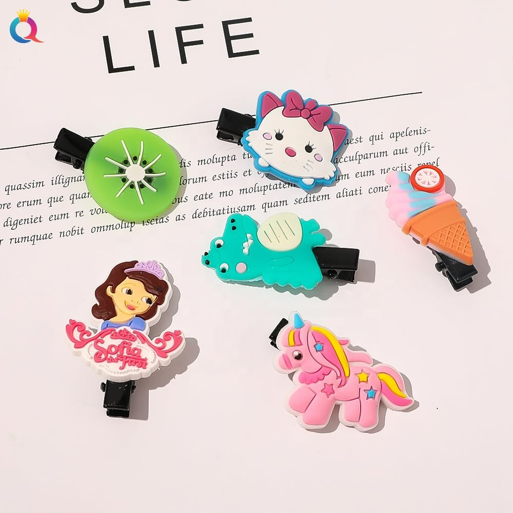 60 Pcs Kids Hair Clips Barrettes - Unicorn Ice Cream Candy Princess Hair Accessories Set for Toddlers Girls | Hair Grips Pins for School, Party, Daily Use