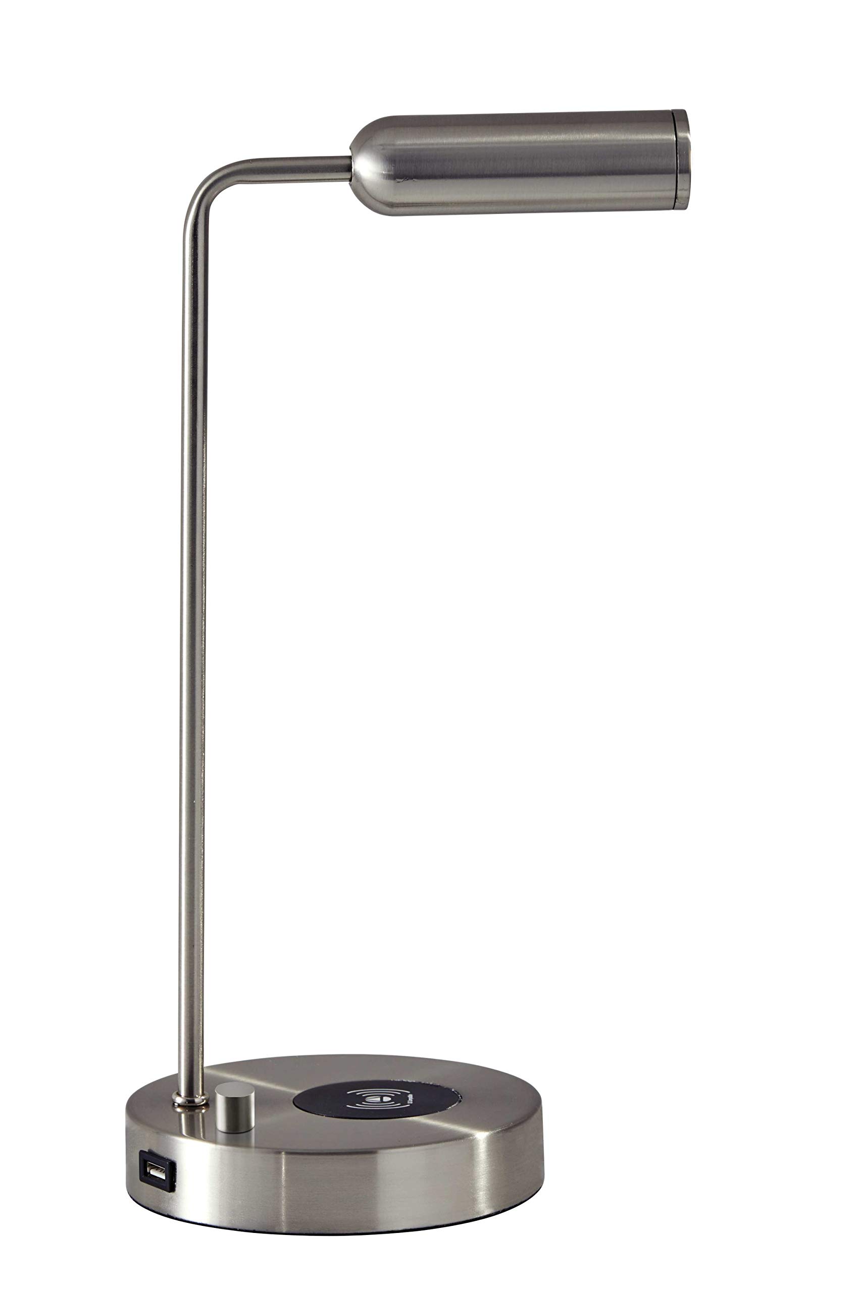 Ultra Slim Brushed Steel LED Desk Lamp - Adjustable Brightness, Eye-Caring Light for Office, Study & Reading | Modern Home & Workspace Lighting Solution