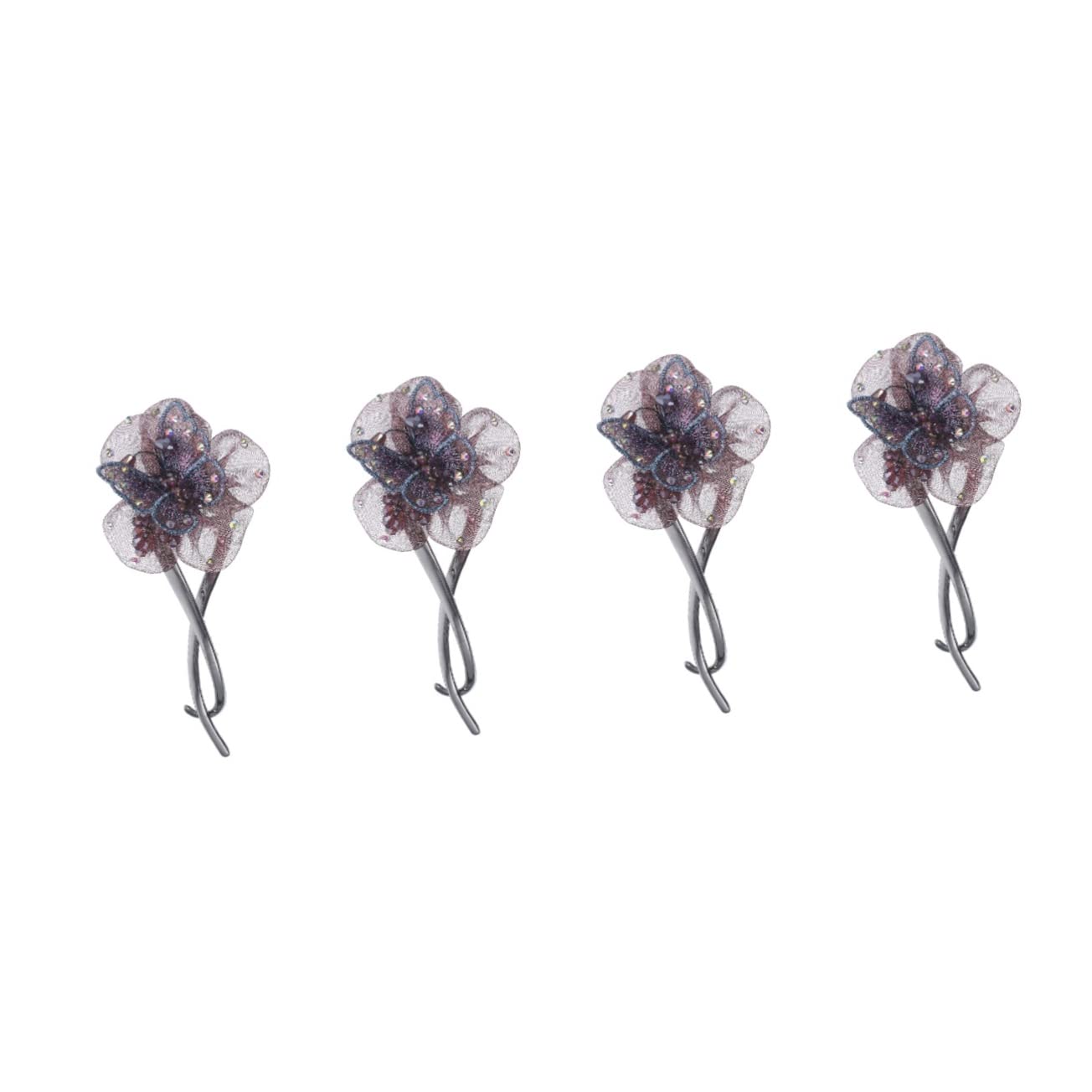 Minkissy 4pcs Rhinestone Tiara Hair Clips for Women & Girls - Wedding & Party Accessories