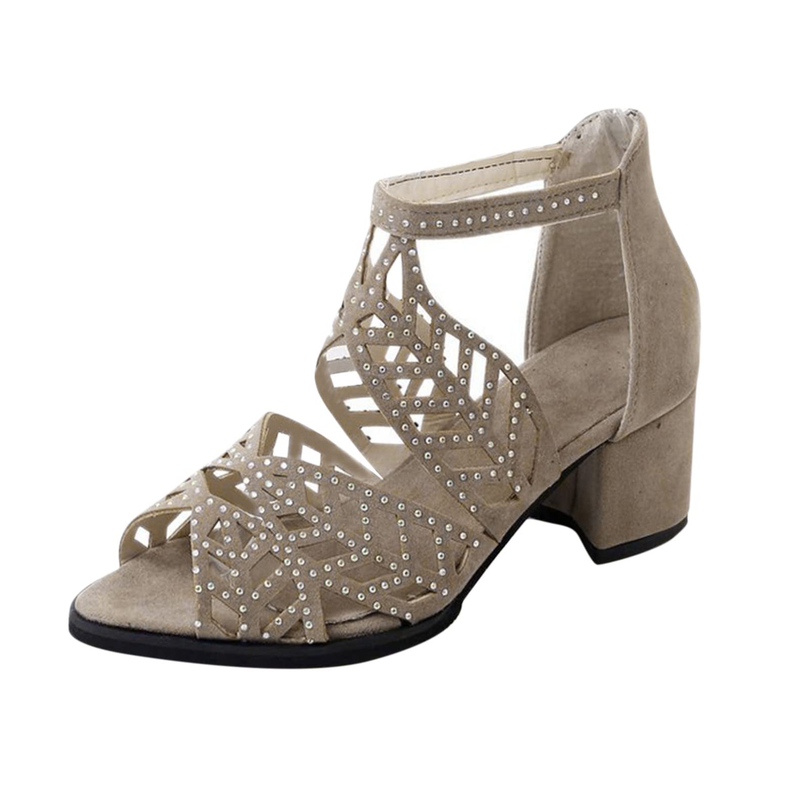 Bohemian Women's Peep Toe Sandals with Low Heel - Stylish & Comfortable Summer Flat Sandals for Ladies - Perfect for Beach, Vacation & Casual Outings