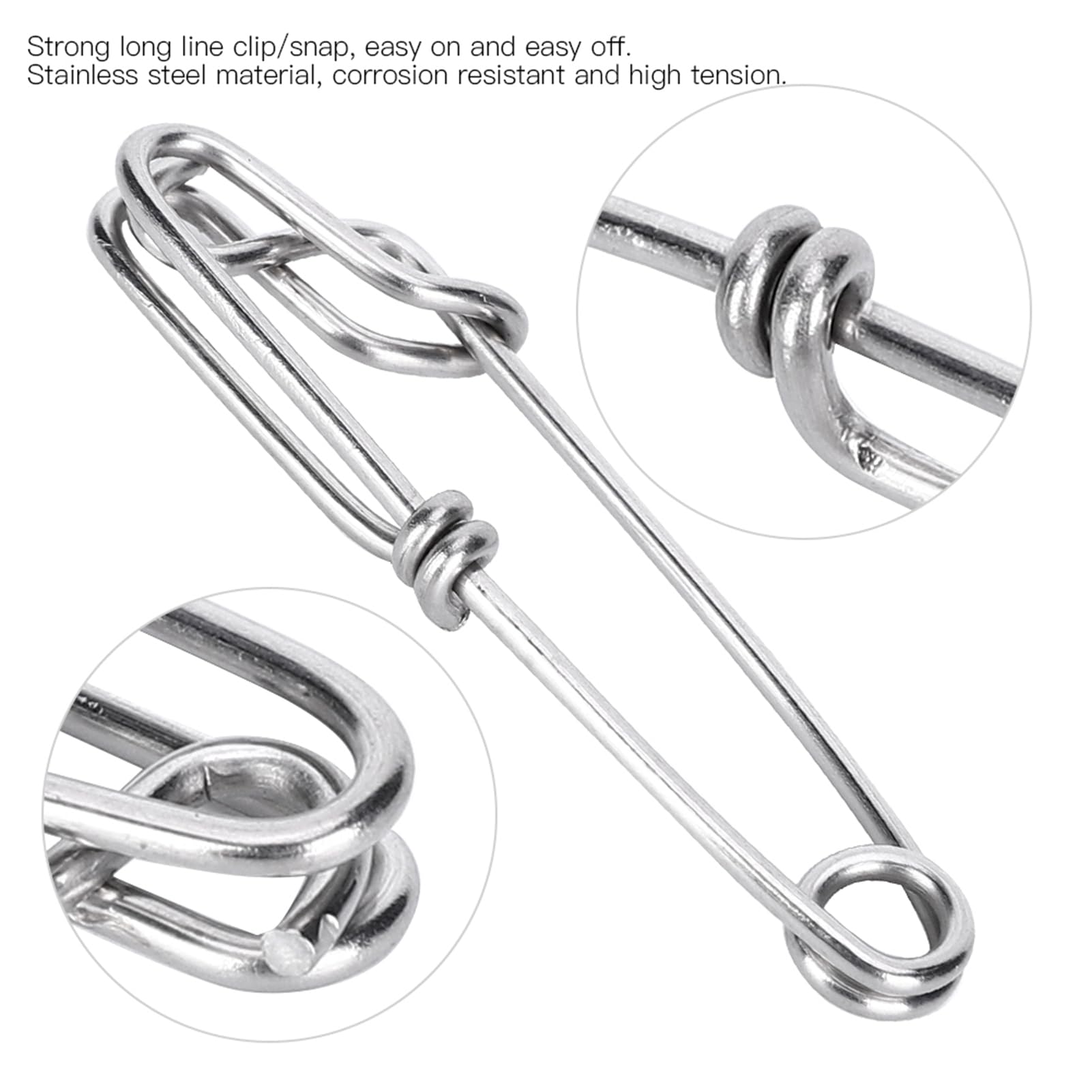 15Pcs Stainless Steel Tuna Clips - Heavy Duty Fishing Swivel Snap Clips for Long Line Tuna Fishing | Saltwater Fishing Accessories | Ideal for Sport Fishing, Deep Sea Fishing & Offshore Angling