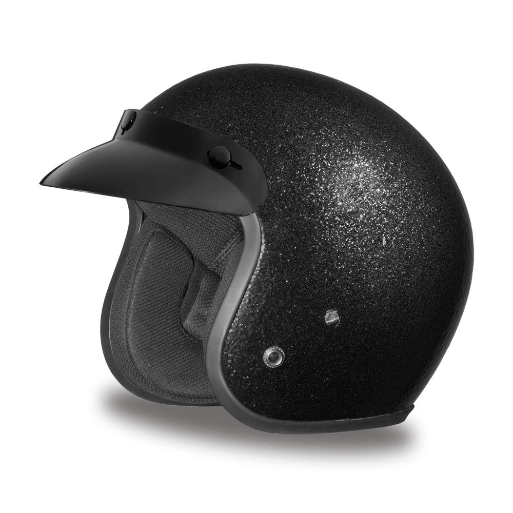 **Daytona 3/4 Open Face Motorcycle Helmet – DOT Approved, Vintage Metal Flake Finish, Comfortable Padding & Adjustable Strap – Lightweight Design for Urban & Classic Riders – Ideal for Cruisers, Scooters & Vintage Bike Enthusiasts**