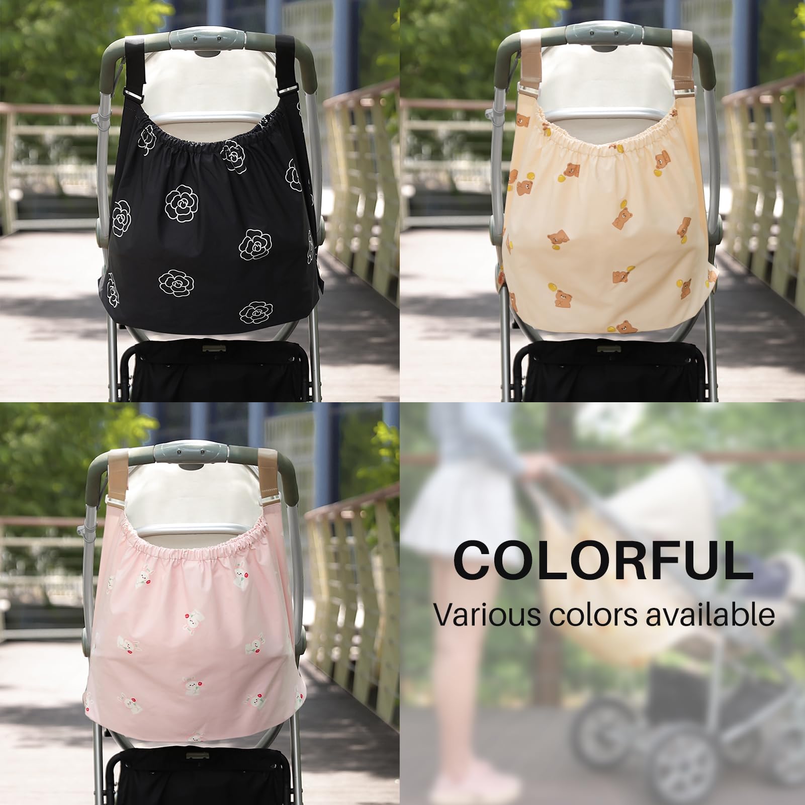 Universal Baby Stroller Organizer - Multifunctional Hanging Storage Bag for Diapers, Bottles & Essentials | Perfect for Travel, Shopping & Outdoor Activities with Kids