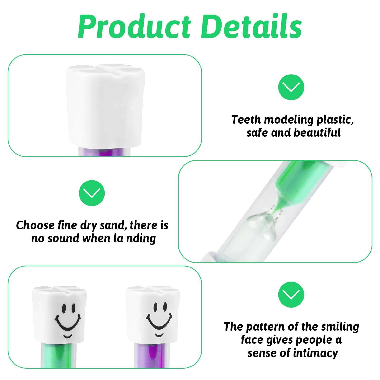 LANAFAY 2-Pack 3-Minute Sand Timer for Kids Toothbrushing & Kitchen Use - Colorful Smiley Hourglass for Brushing Teeth, Exercise, Cooking & Classroom Activities