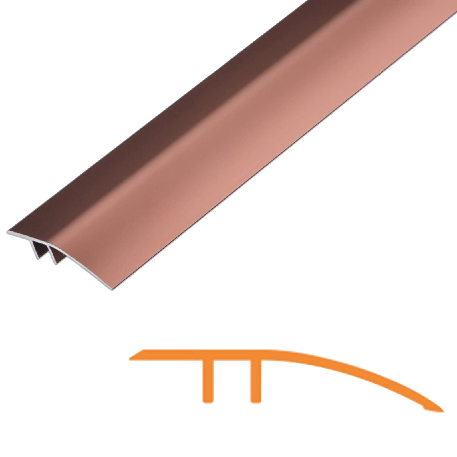 35 Inch Metal Transition Strip Reducer - Carpet to Laminate Flooring Threshold Ramp for Doorways | Easy Cut & Install | Floor Trim & Door Decor Bar | Perfect for Home, Office & Commercial Spaces (Red)