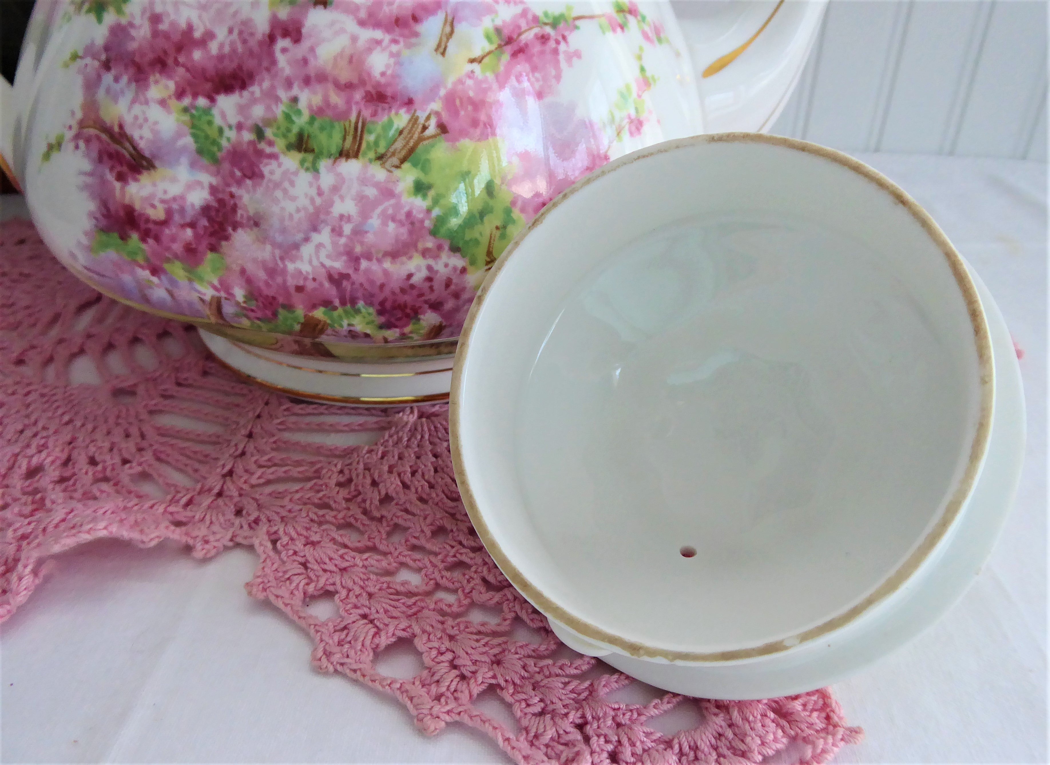 Royal Albert Blossom Time Teacup Set - Vintage 1950s Pink Floral Bone China Teapot & Saucer - Perfect for Afternoon Tea & English Garden Parties