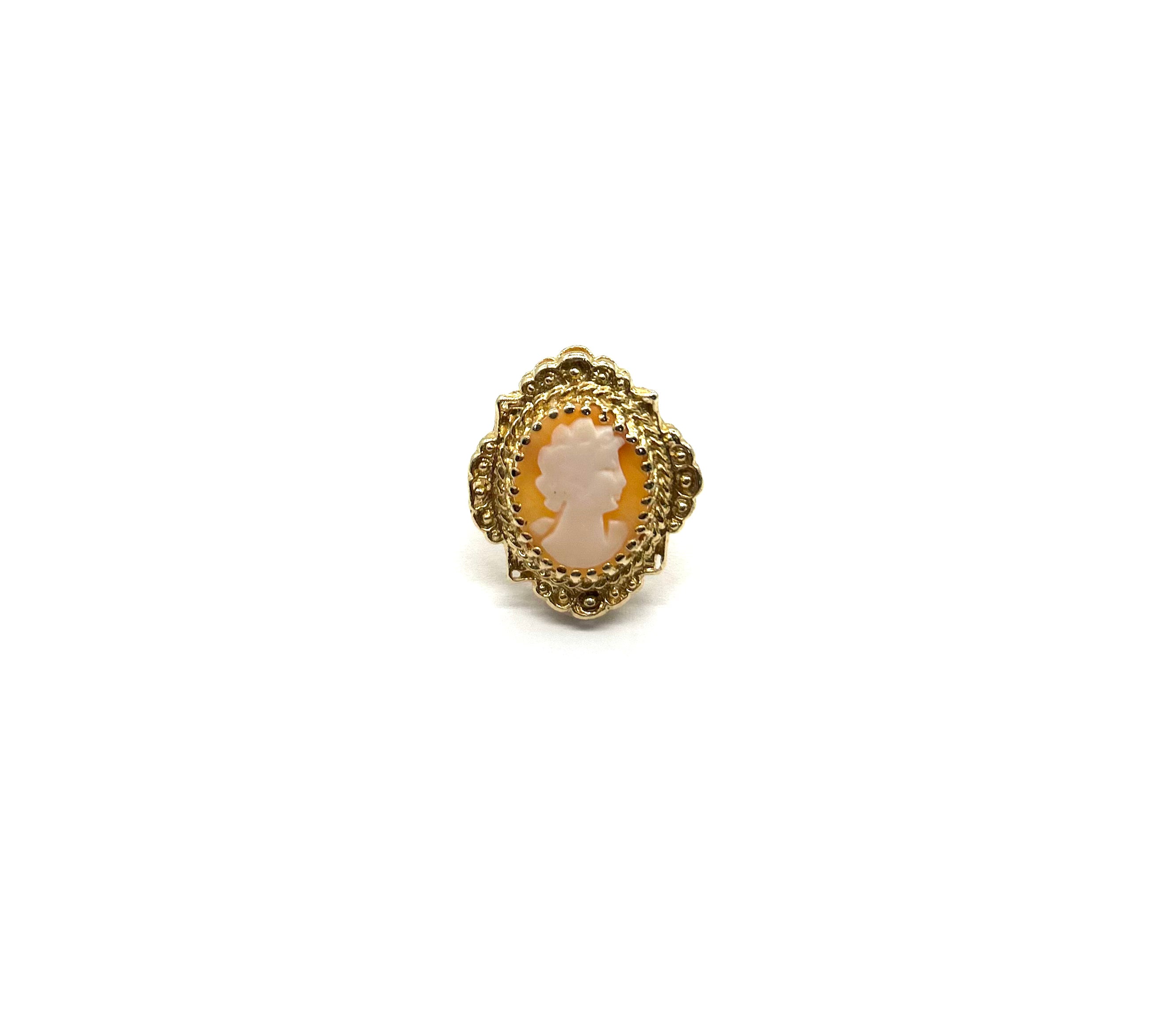 14K Yellow Gold Cameo Ring for Women - Vintage Elegant Jewelry Gift for Her - Perfect for Weddings, Anniversaries & Special Occasions