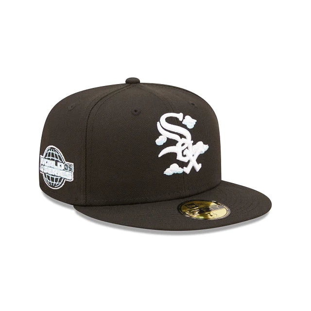 Chicago White Sox 2005 World Series Comic Cloud Black 59FIFTY Fitted Hat for Men - Official MLB Baseball Cap for Games & Streetwear Fashion