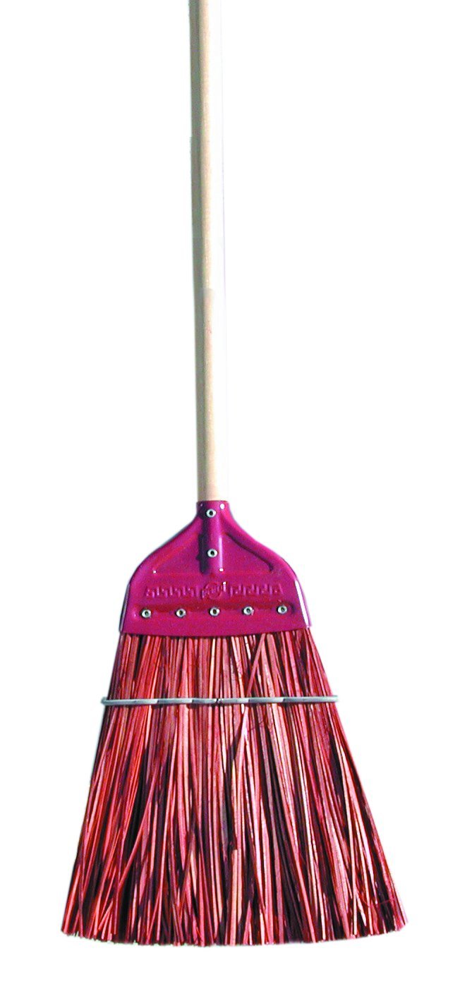 Magnolia Brush 6010 Heavy-Duty Metal Cap Broom with Natural Palmyra Stalk Fibers - 1 Inch Thick Handle (Pack of 12) - Ideal for Commercial Cleaning, Warehouses & Outdoor Use