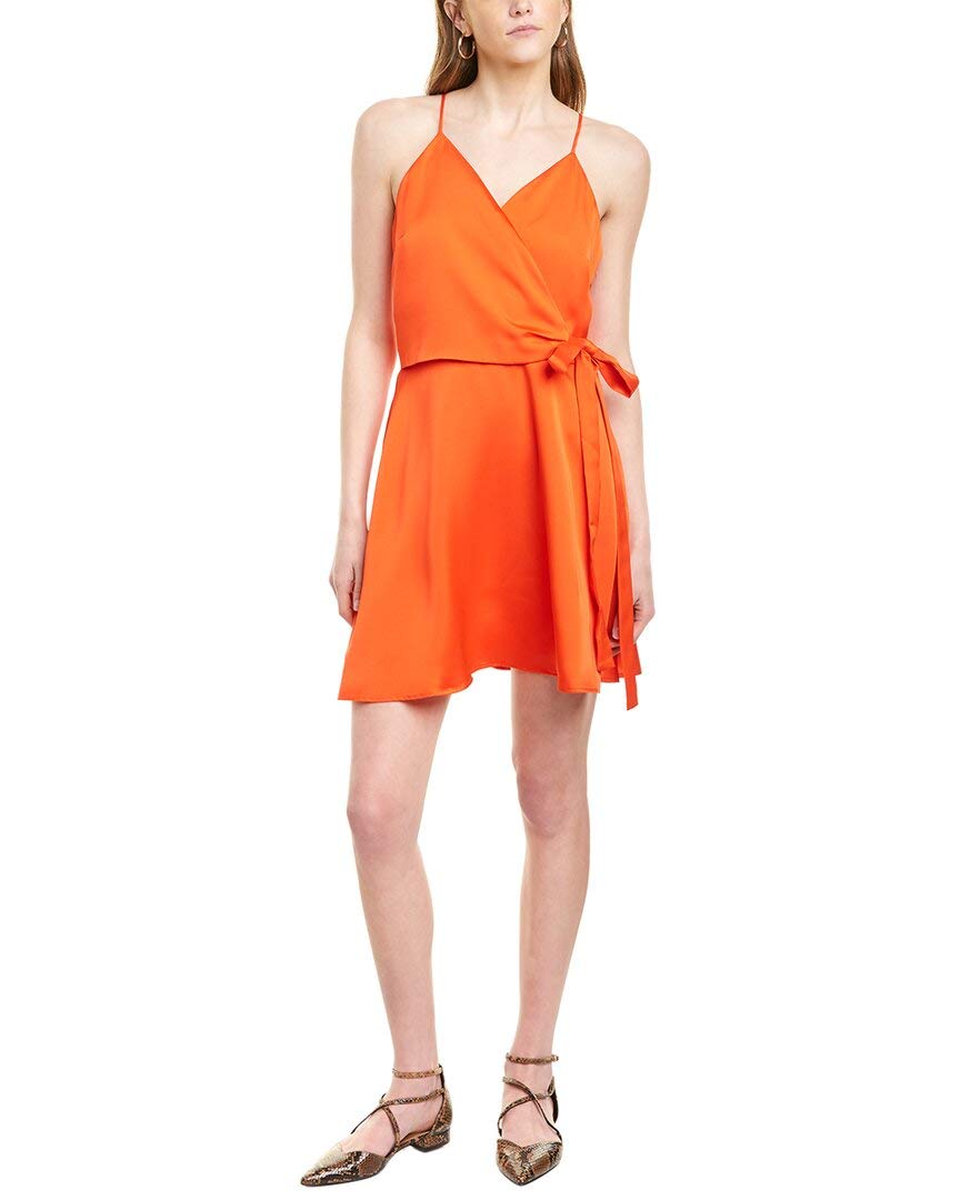 WAYF Amery Faux Wrap Mini Dress - Women's Flattering Bodycon Party Dress with V-Neck & Ruffle Hem | Perfect for Cocktail Parties, Date Nights & Special Occasions