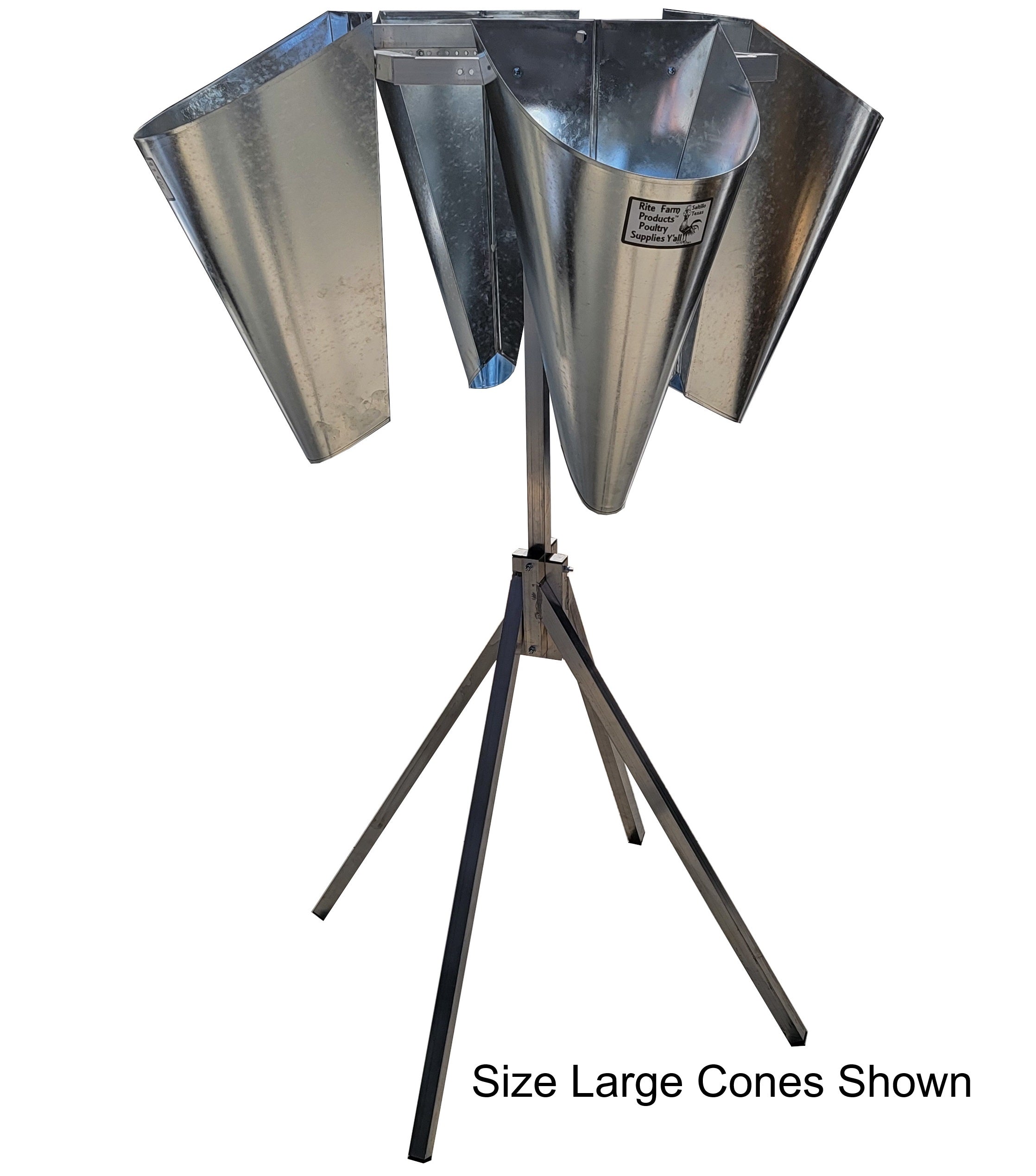 Rite Farm Poultry Processing Kill Cone Stand - Stainless Steel Chicken Slaughter Stand for Butchering, Hunting & Farm Use - Heavy Duty & Durable for Home or Commercial Use