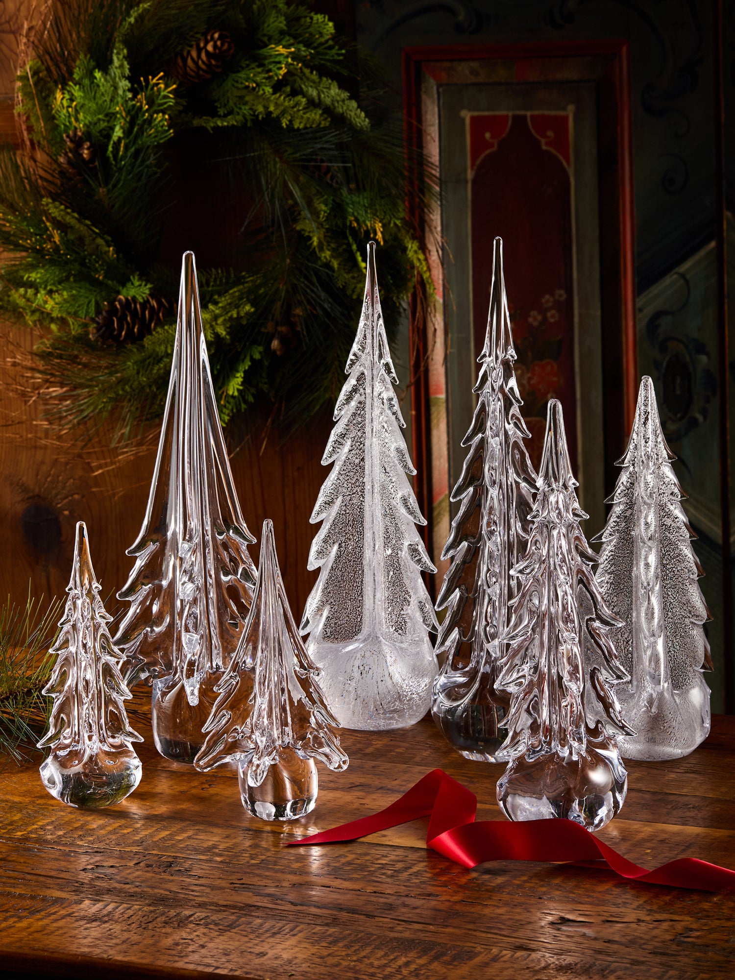 5-Sided Clear Evergreen Christmas Ornament - 18 Pack for Holiday Tree Decorations, Party & Home Festive Decor