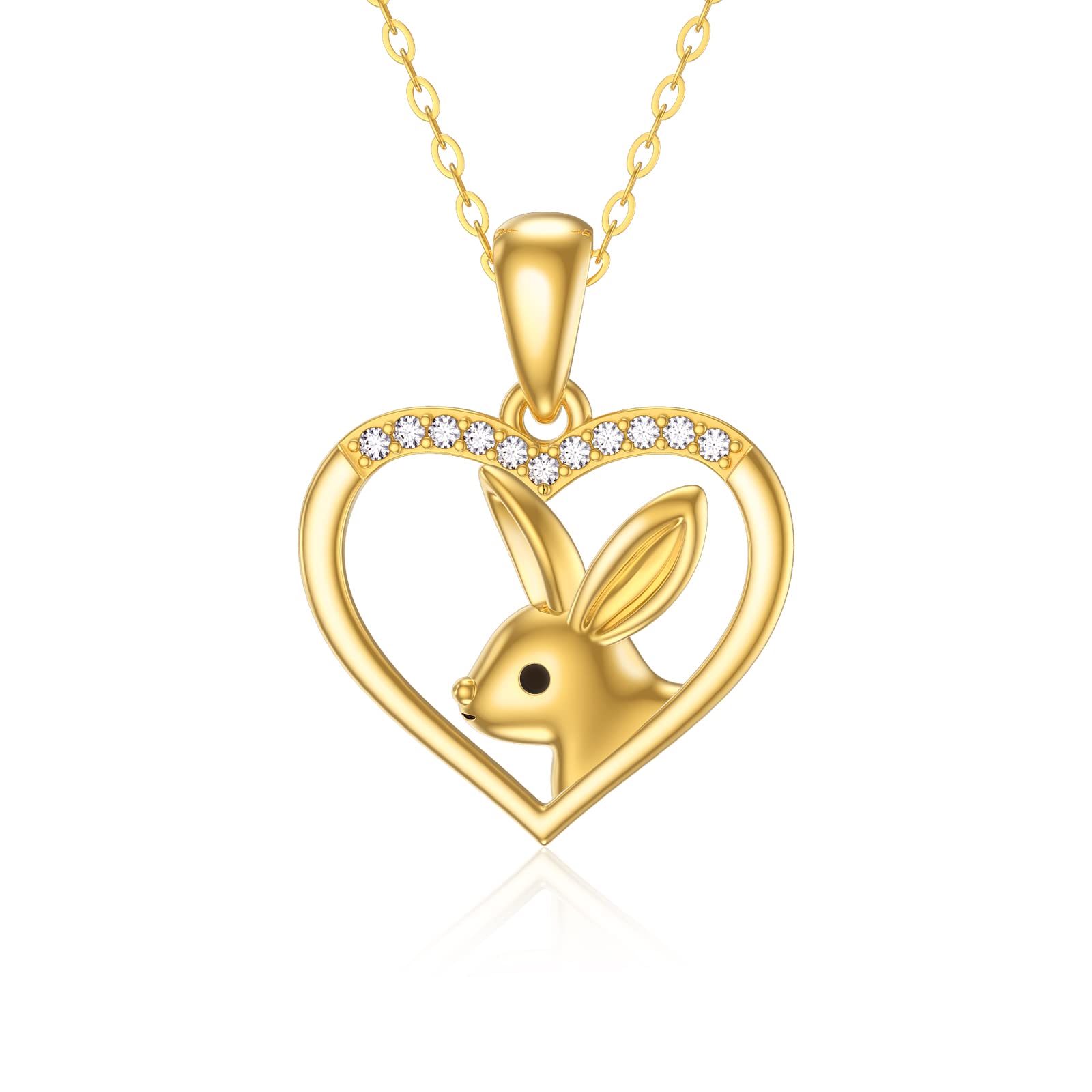 14K Real Gold Animal Pendant Necklace for Women - Bear, Cat, Rabbit, Elephant, Horse Charm Jewelry | Perfect Gift for Mother's Day, Valentine's Day & Christmas | Elegant Everyday Wear & Special Occasions