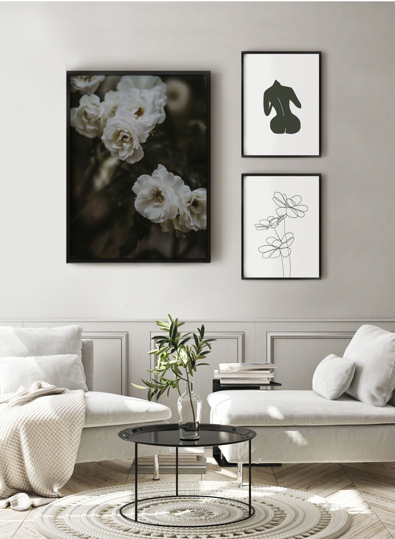 Petals at Dusk Wall Art Poster - Sunset Flower Painting for Home Decor, Living Room, Bedroom & Office Aesthetic