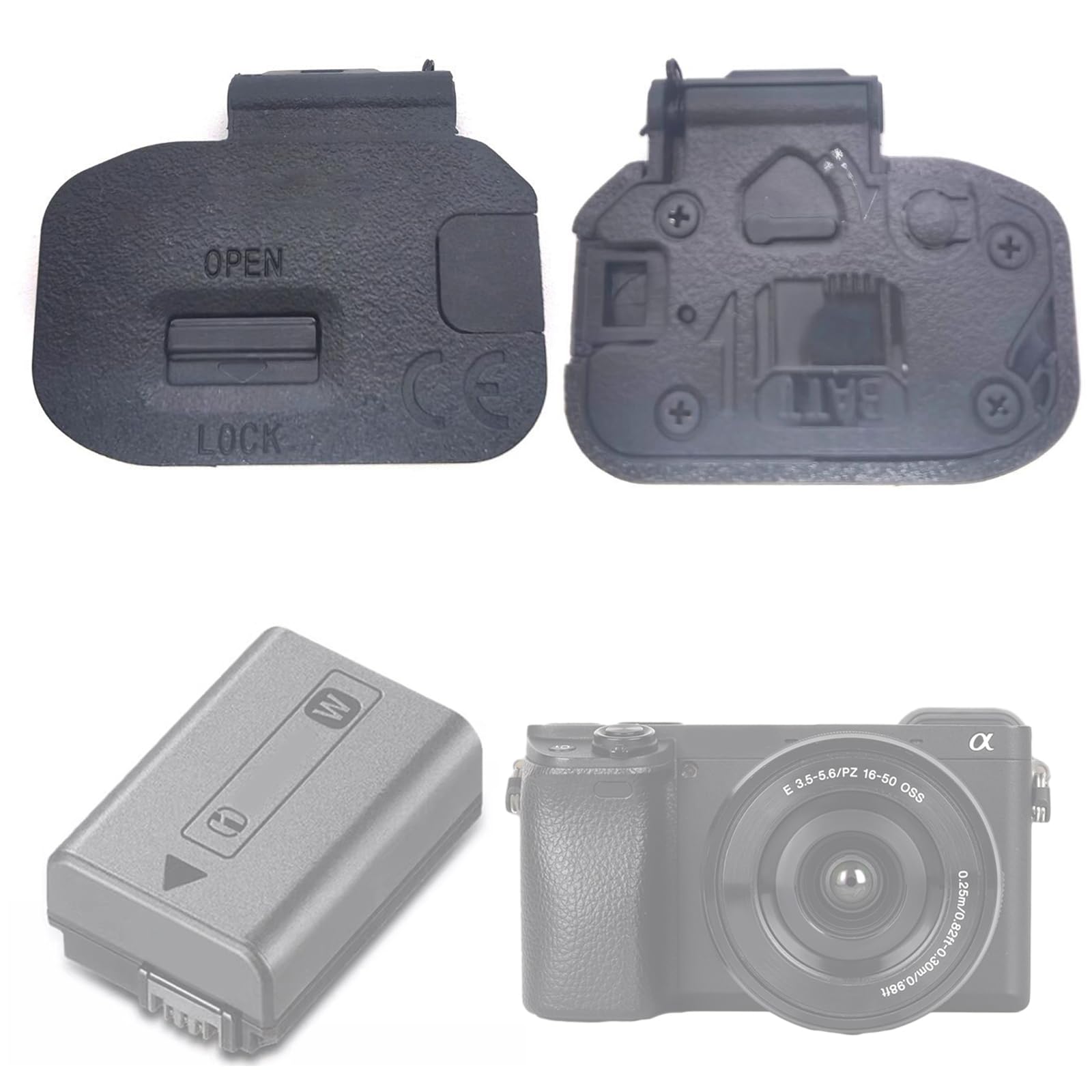 Replacement Battery Door Cover for Sony ILCE-7M2/ILCE-7RM2 Camera - Compatible with A7 II & A7R II Models - Durable Repair Parts for Battery Compartment - Perfect for Photography & Videography
