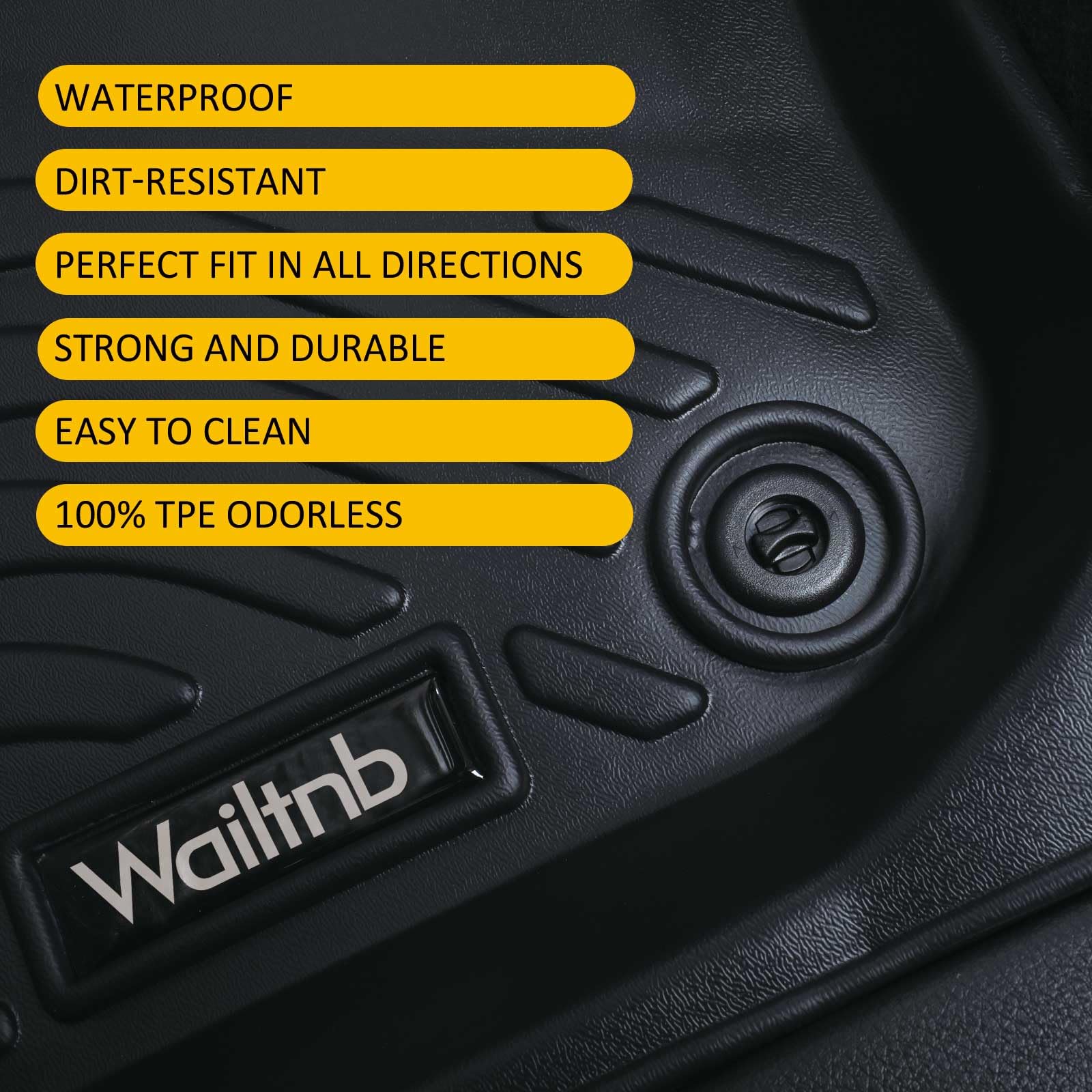 2021-2023 Hyundai Santa Fe All-Weather TPE Rubber Car Floor Mats & Cargo Trunk Liners - Heavy Duty Protection, Non-Slip Black Accessories for SUV | Perfect for Winter Snow, Mud, and Spills Protection