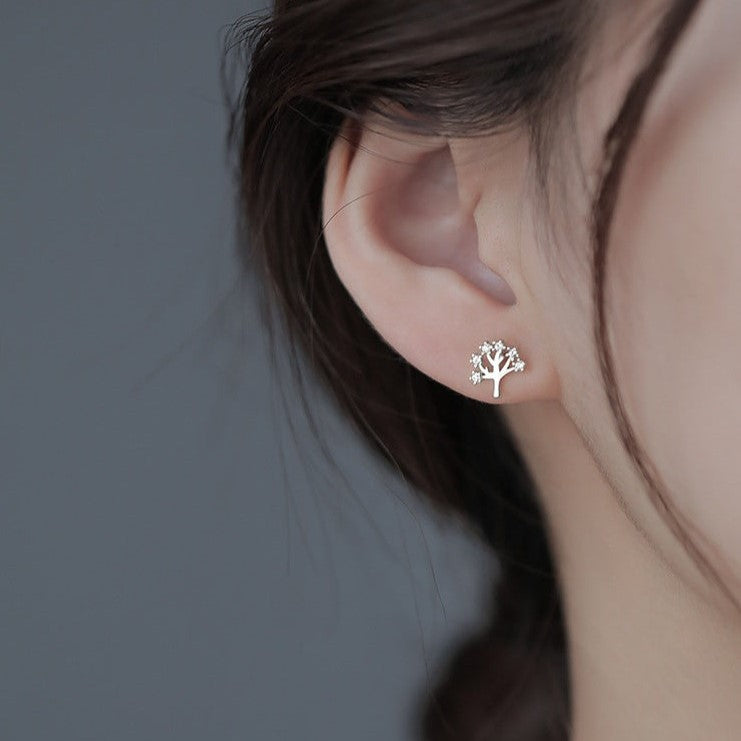Tree of Life Stud Earrings - Sterling Silver Dainty Earrings for Women | Spiritual Jewelry Gift for Her | Perfect for Everyday Wear & Special Occasions