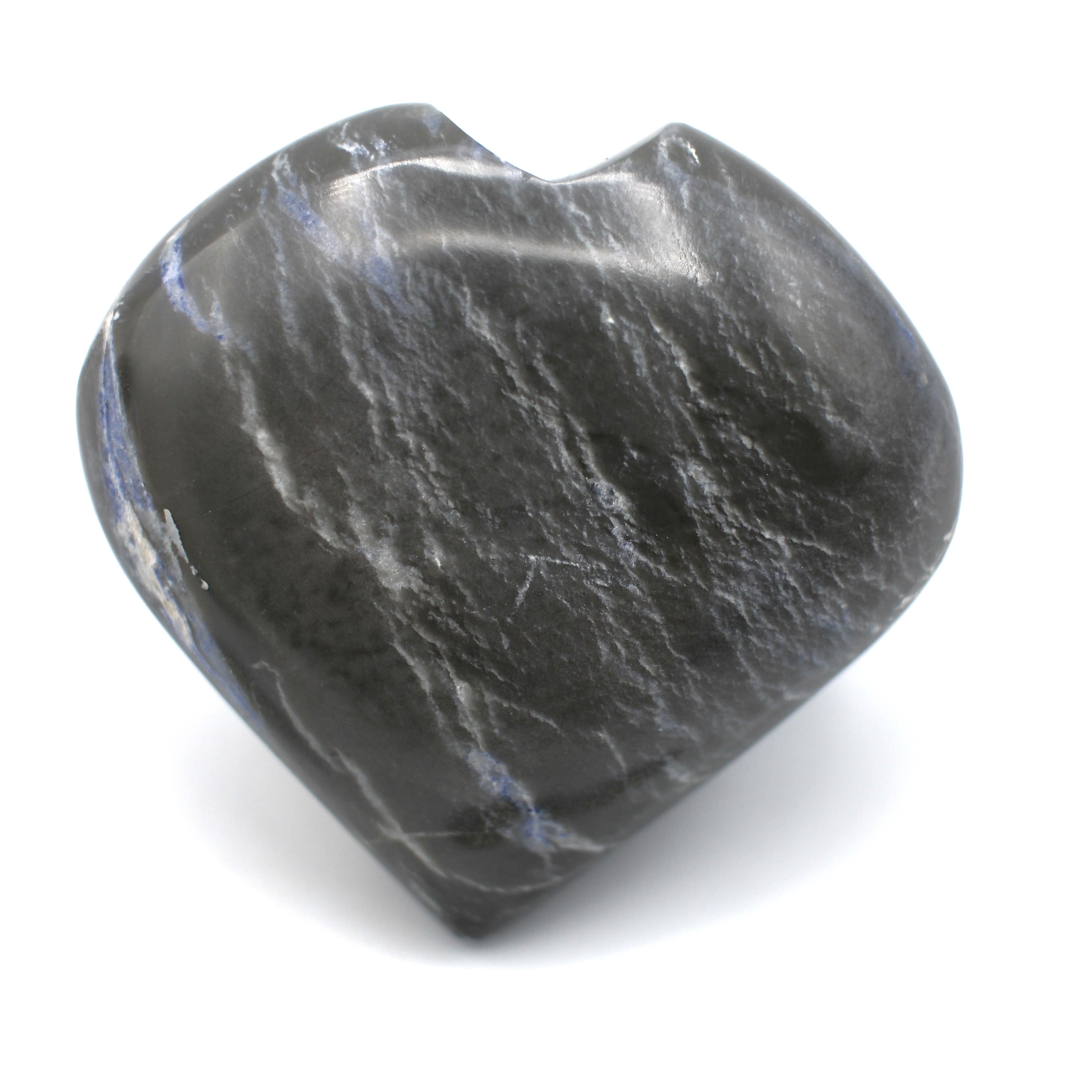 Natural Canadian Sodalite Heart Carving in Matrix - Healing Crystal Stone for Meditation, Reiki & Home Decor