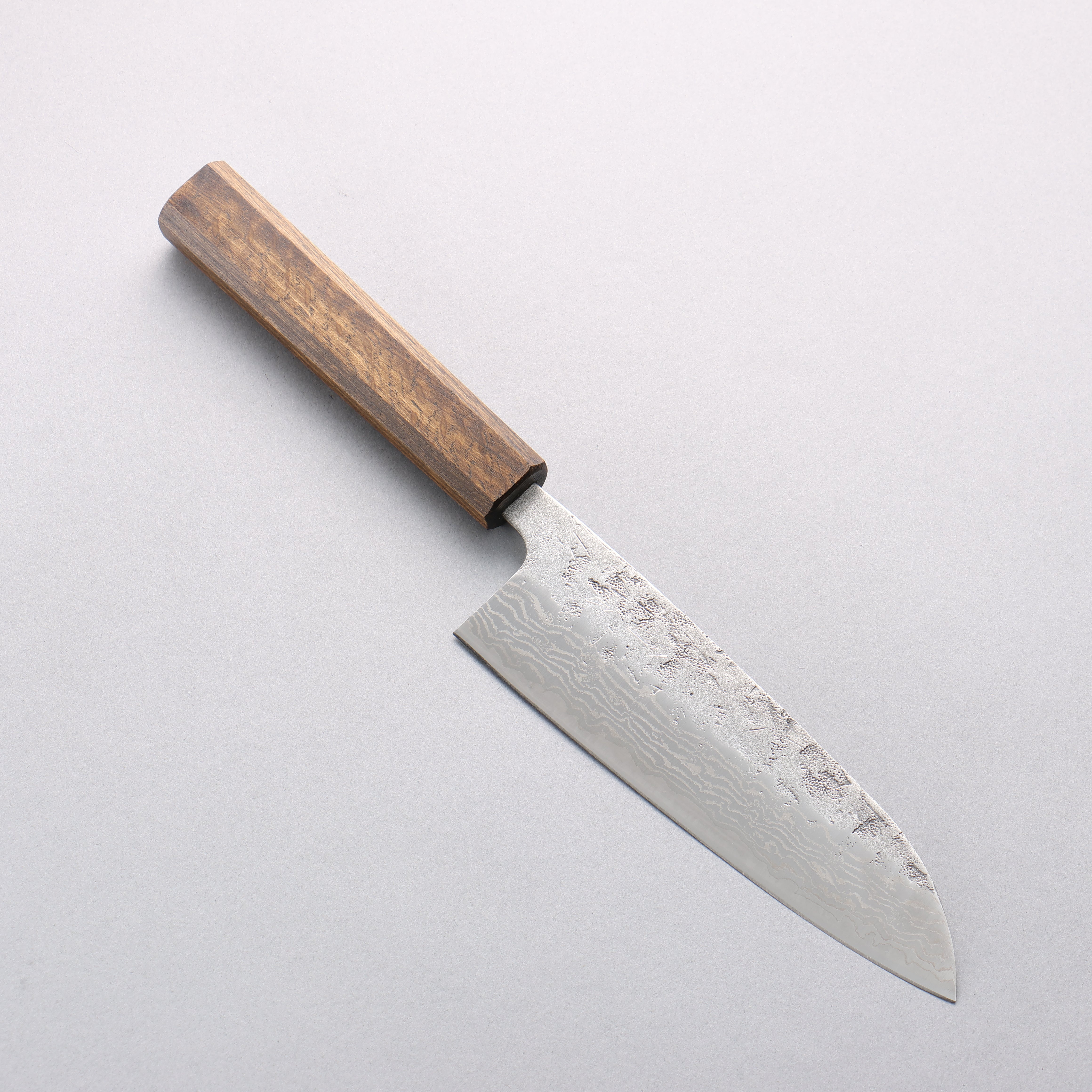 Premium Swedish Steel Stainless Damascus Santoku Knife 165mm - Oak Handle for Professional Chefs & Home Cooking, Perfect for Slicing, Dicing & Mincing Vegetables, Meat & Herbs