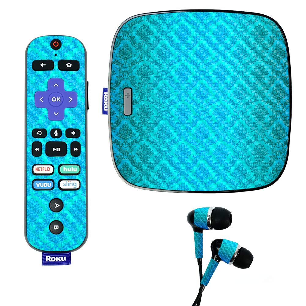 MightySkins Carbon Fiber Skin for Roku Ultra - Blue Vintage Protective Cover | Durable Textured Vinyl Wrap | Easy to Apply & Remove | Made in USA | Perfect for Home Entertainment & Gaming Setup