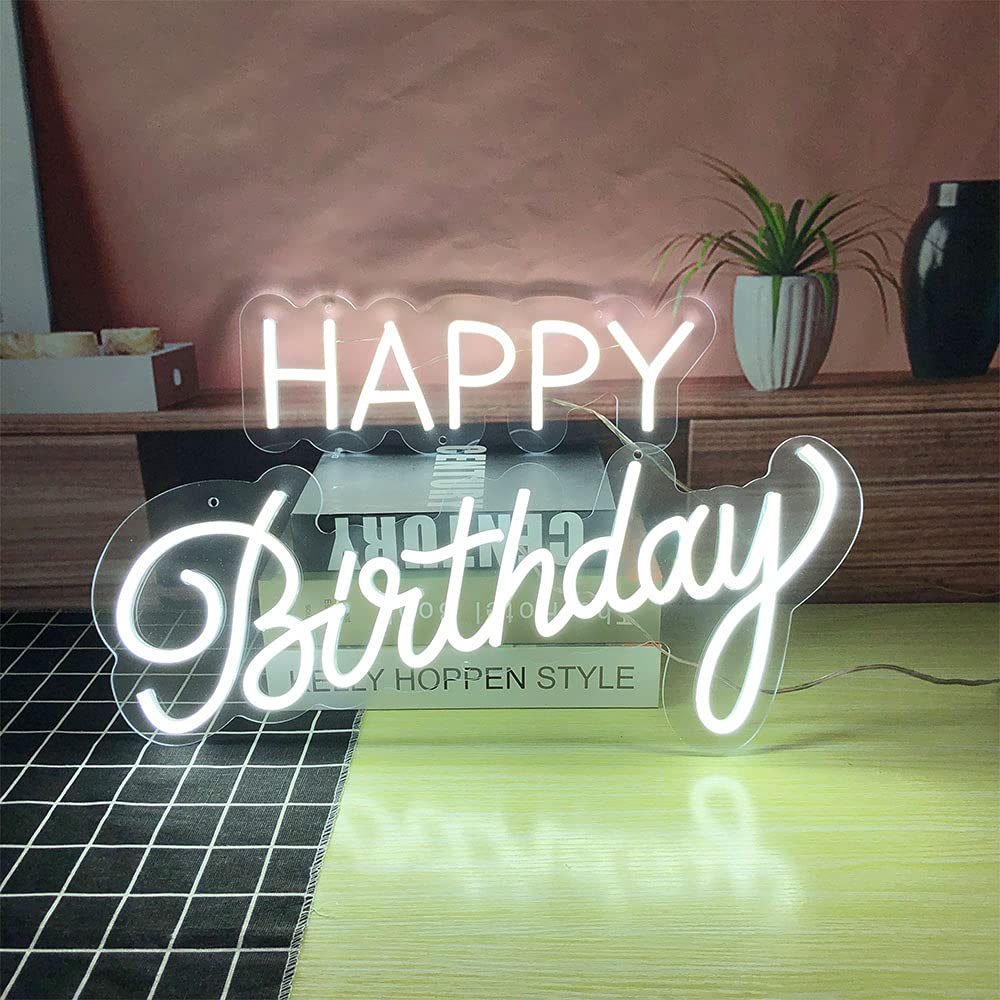 Happy Birthday LED Neon Sign - Large 14x5