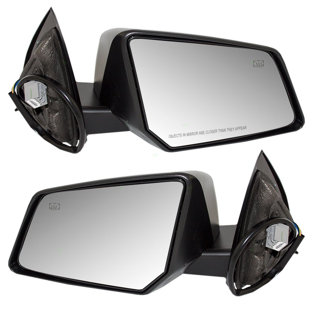 Brock Replacement Power Side Door Mirrors - Heated & Manual Folding Driver & Passenger Set for GMC Acadia, Chevy Traverse, Saturn Outlook | Perfect for Winter Driving & Parking in Tight Spaces