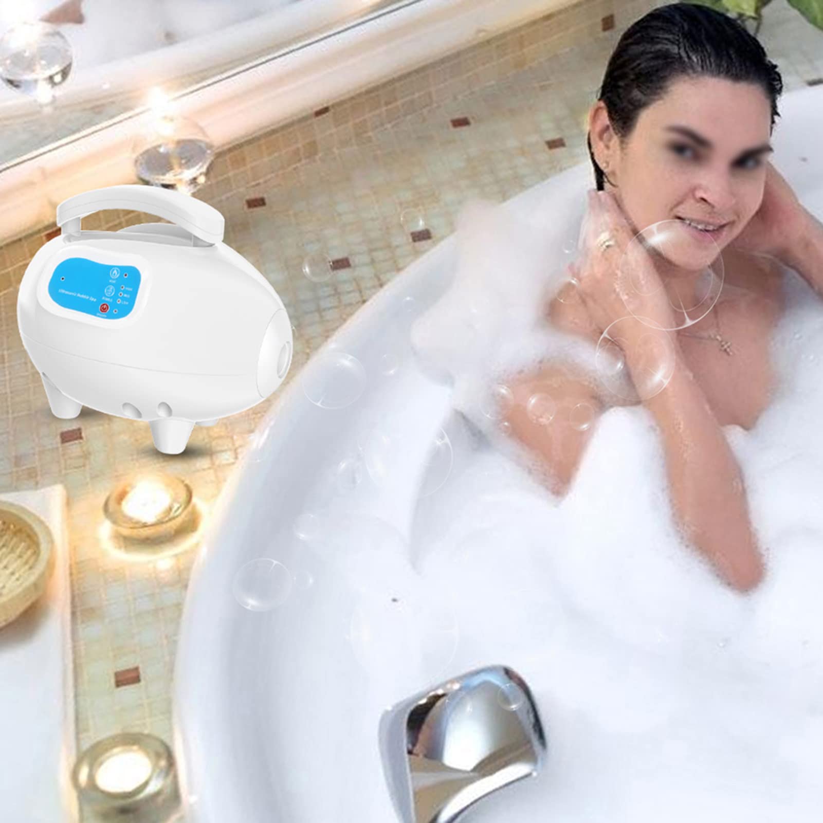 Adjustable Bubble Bath Mat Tub Spa Massager with Air Hose - Non-Slip Design, US Plug (110V AC, 100-120V) - Perfect for Relaxation, Hydrotherapy & Home Spa Experience