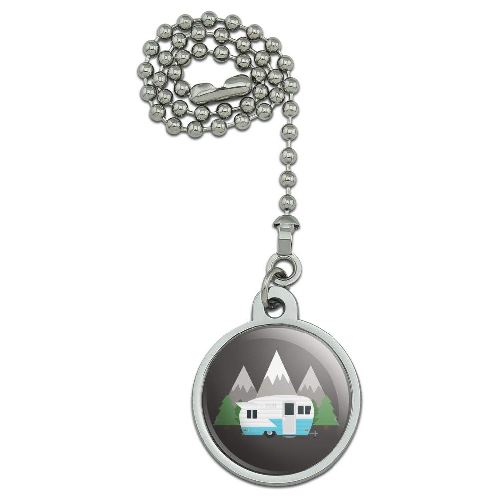 GRAPHICS & MORE Mountain Camper Ceiling Fan with Light & Pull Chain - Perfect for Cabin, RV, and Outdoor-Themed Home Decor