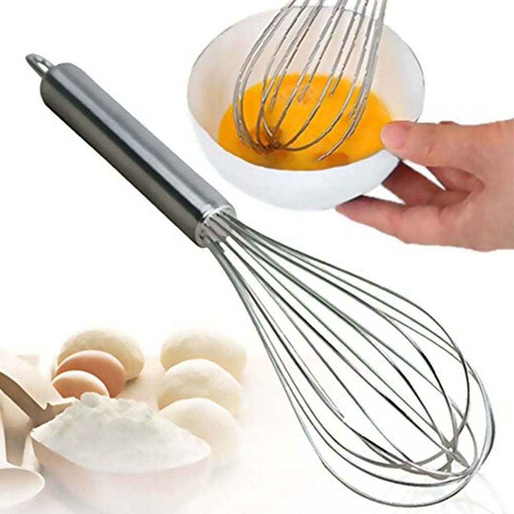 8/10/12 Inch Stainless Steel Balloon Whisk - Durable Wire Egg Beater & Mixer for Baking, Cooking, Whipping Cream - Perfect Kitchen Tool for Home Bakers & Chefs (Ideal for Cakes, Meringues, Pancakes & More)