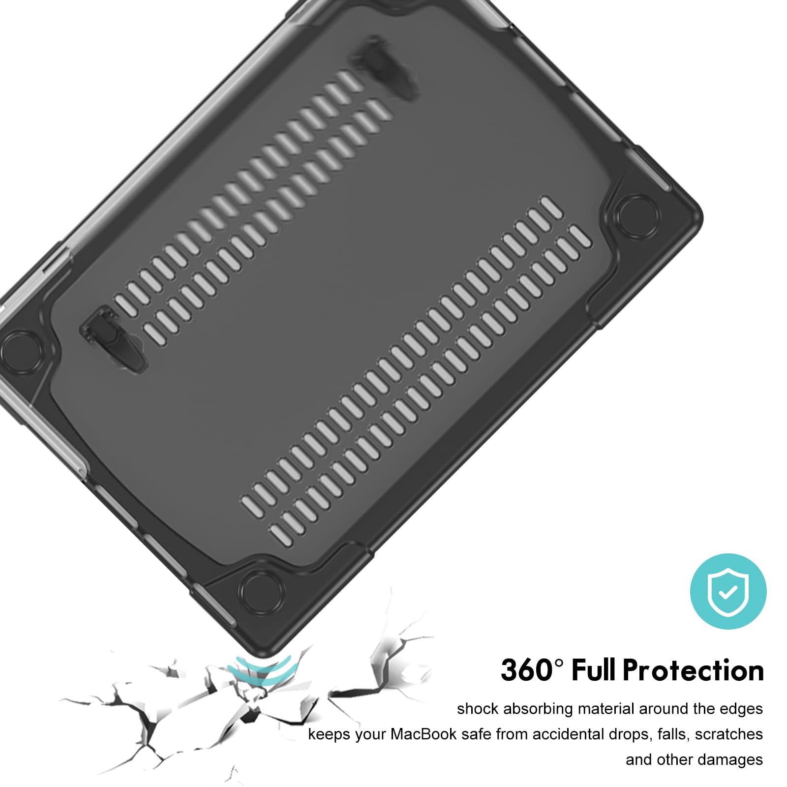 ProCase Hard Shell Protective Case for MacBook Pro 16 Inch (2021-2023) - Shockproof & Scratch Resistant Cover with Keyboard Cover - Perfect for Travel, Office & School Use
