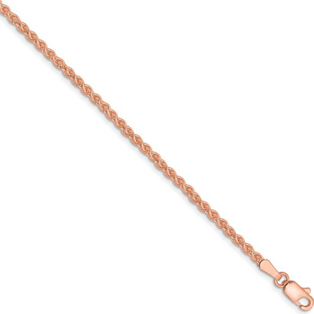 14k Rose Gold Spiga Chain Necklace - Elegant for Daily Wear