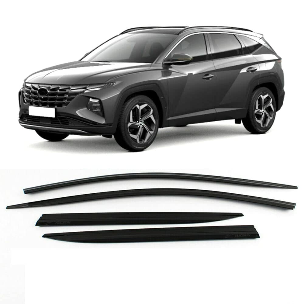 2022 Hyundai Tucson Smoke Window Visors - ZZDSNJ 4-Piece Tape-On Rain Guard Shield for Weather Protection & Style Enhancement, Perfect for Rainy Days & Highway Driving