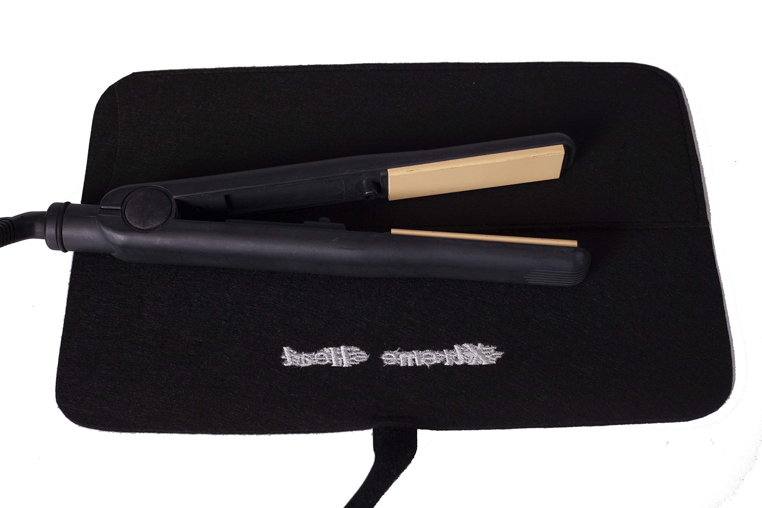 Heat Resistant Straightening Iron Mat - Mateque Black Silicone Styling Tool Protector for Hair Straighteners & Flat Irons | Perfect for Home, Salon & Travel Use
