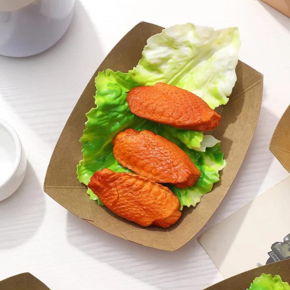 Disposable Kraft Paper Food Trays 50Pcs - Eco-Friendly Snack Serving Trays for Nachos, Fries, Hot Dogs | Perfect for Carnivals, Fairs, Festivals, Parties & Picnics | Sturdy Appetizer & Condiment Holder for Easy Outdoor Dining
