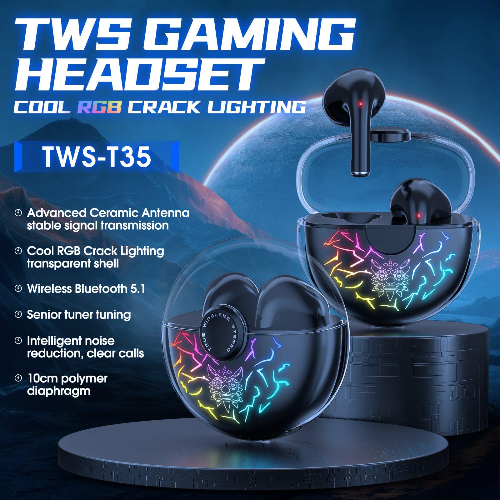 ONIKUMA T35 Bluetooth 5.1 Wireless Gaming Earbuds with 60ms Low Latency, Active Noise Cancelling, Fast Charging - Perfect for Mobile Gaming, Workouts & Commuting