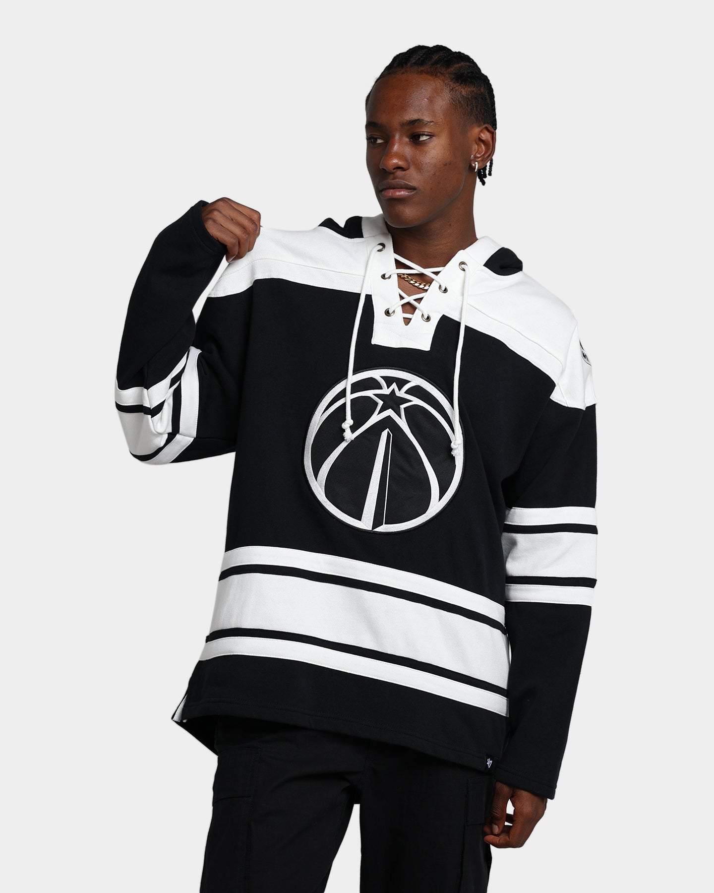 47 Brand Washington Wizards Superior Lacer Hoodie - Jet Black NBA Basketball Fan Apparel for Men & Women - Perfect for Game Day & Casual Wear