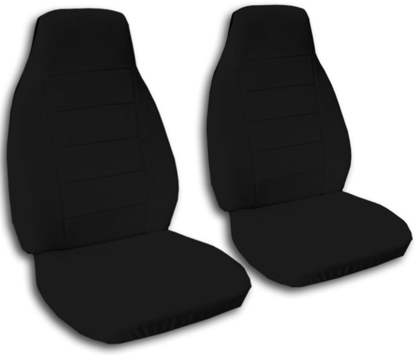 Universal Black Solid Color Car Seat Covers - Front Bucket Style with Airbag, Seat Belt & Armrest Compatibility (22 Color Options) | Perfect for Daily Commuting, Road Trips & Vehicle Protection