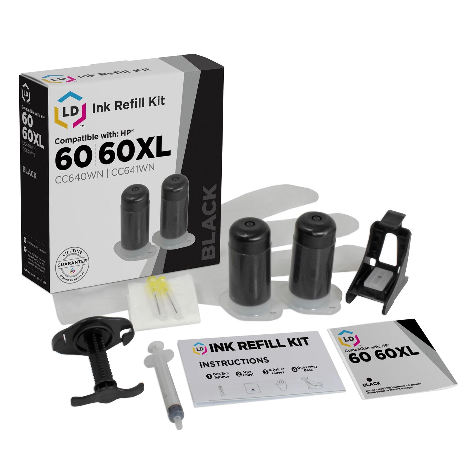 LD Products Remanufactured Black Ink Cartridge Replacement for HP 60 & 60XL High Yield - Compatible with HP Printer Models CH563WN 61XL - Perfect for Home Office Printing, School Projects & Small Business Documents