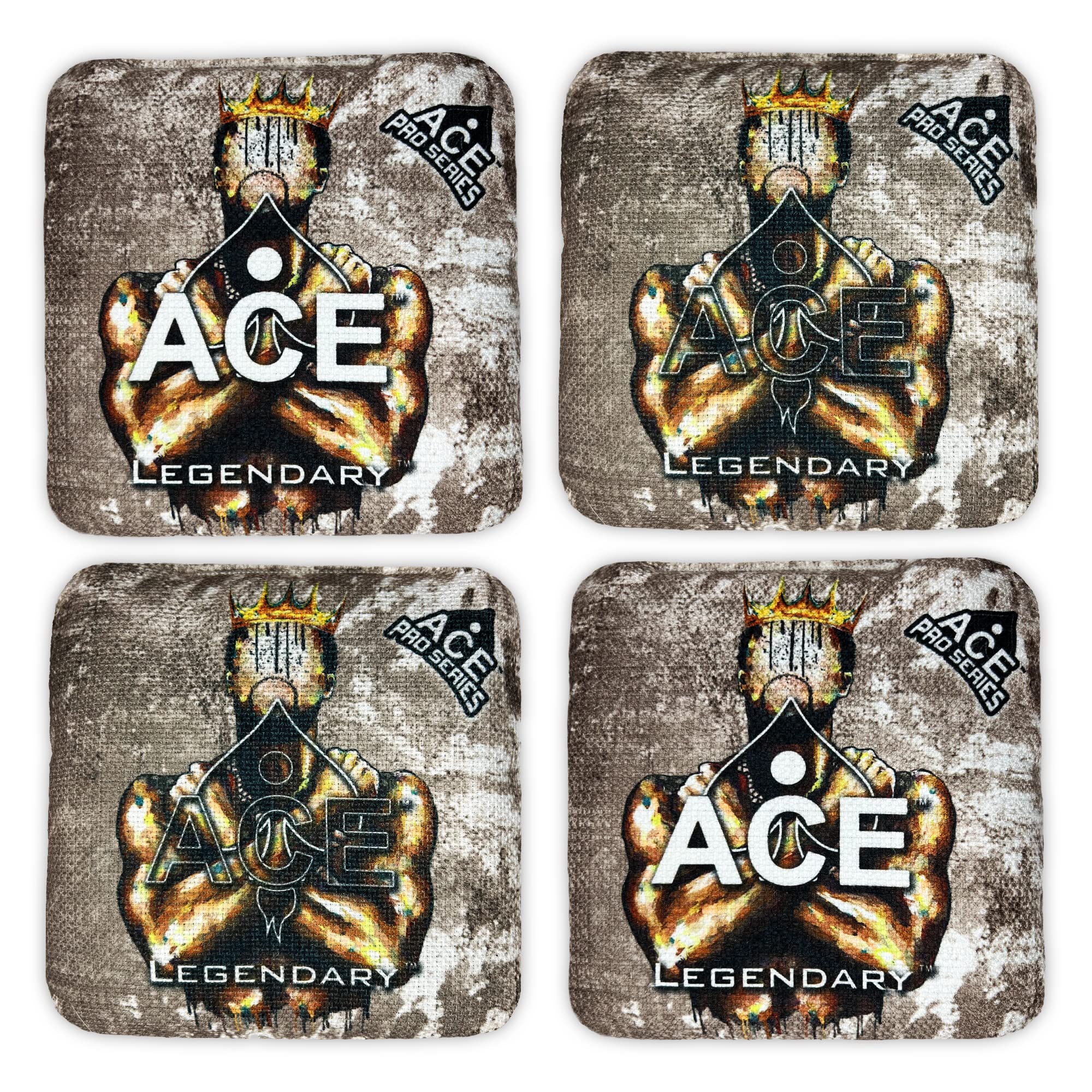 ACE Pro Cornhole Bags Set of 4 - Dual Sided All-Weather Slick Stick Bags with PRO Kit | Includes Optional Break-In Service & Carrying Case | Perfect for Backyard Games, Tailgating, and Outdoor Parties