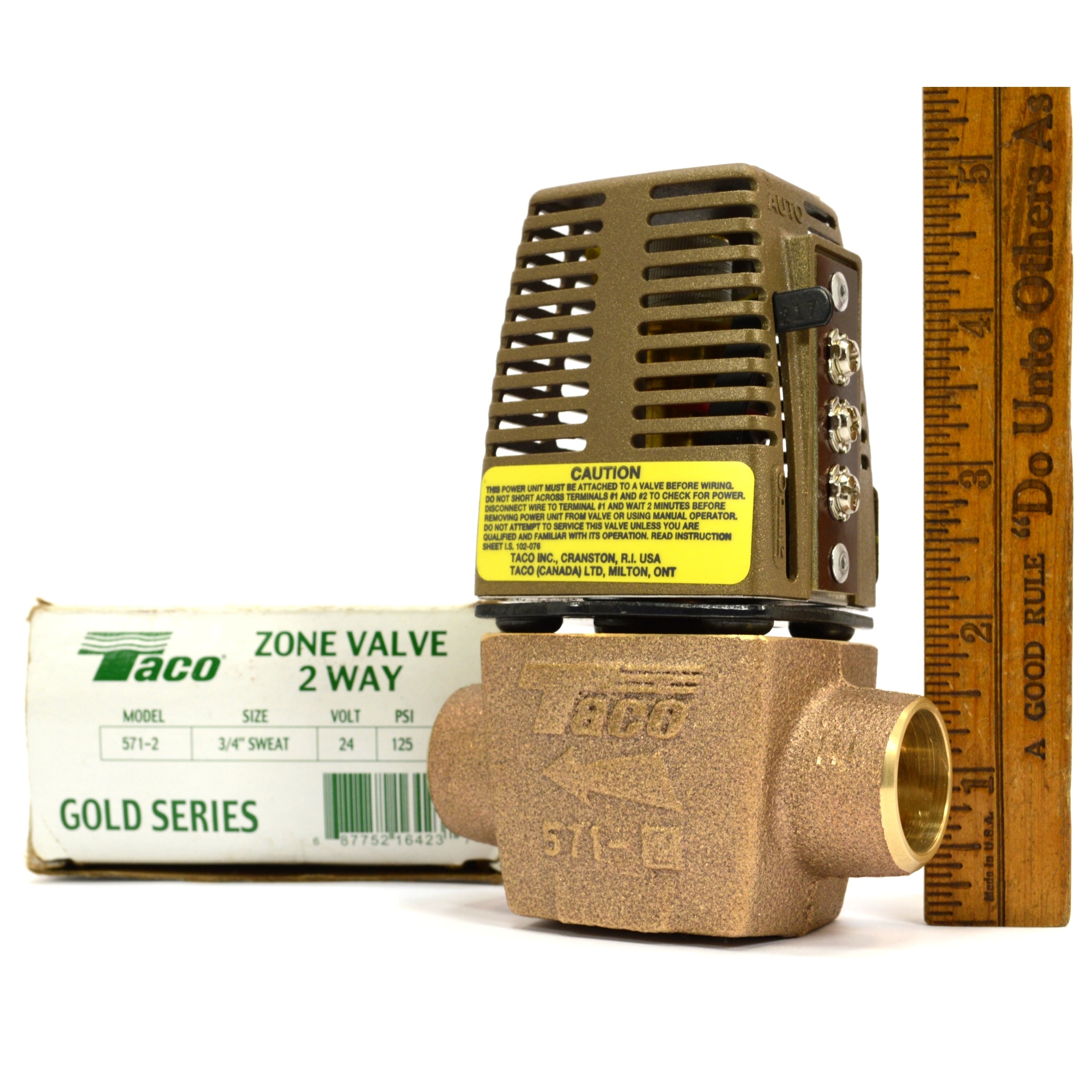 New in Box TACO ZONE 2-Way Zone Valve Model 571 Gold Series 3/4