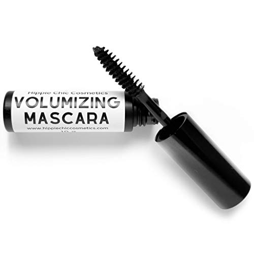 All Natural 85% Organic Buildable Black Volumizing Mascara - Flake Free, Long Lasting, Gluten Free, Vegan & Cruelty Free, Non-GMO - Perfect for Daily Wear, Date Nights & Special Occasions