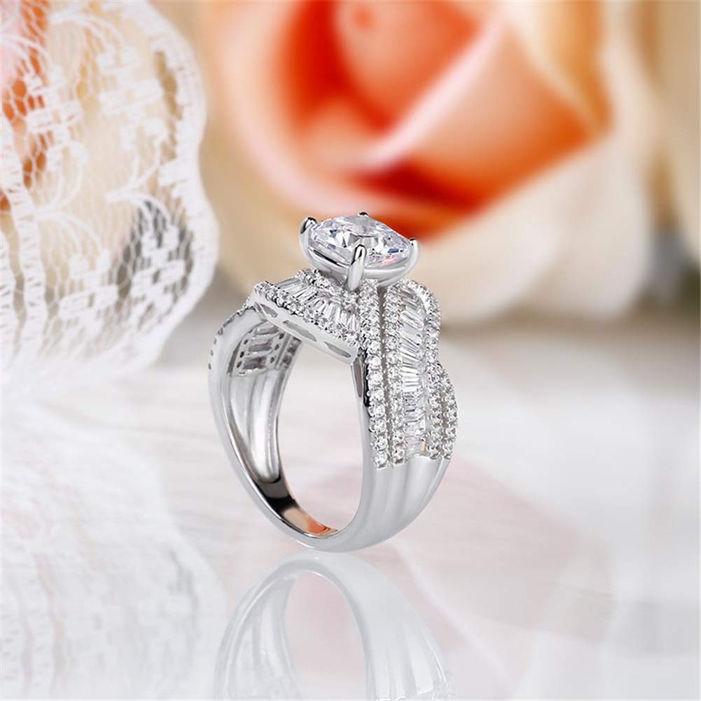Jeulia 6 Carat Halo Cushion Cut Engagement Ring - Vintage 925 Sterling Silver Twisted Wedding Band with Cubic Zirconia - Anniversary Promise Ring for Women - Perfect for Proposals, Weddings & Special Occasions - Includes Jewelry Gift Box