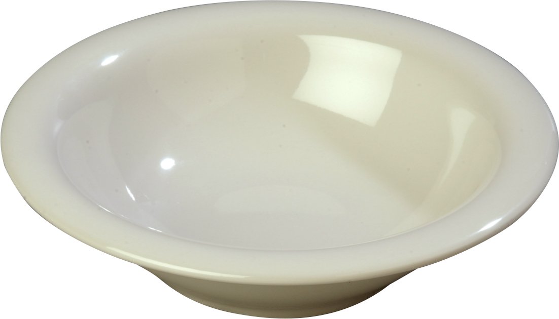 Carlisle FoodService 12.9oz Shatter-Resistant Melamine Bowl - Dishwasher Safe Rimmed Bowl for Pasta, Soup & Cereal (Bone Color) - Perfect for Restaurants, Cafeterias & Home Dining
