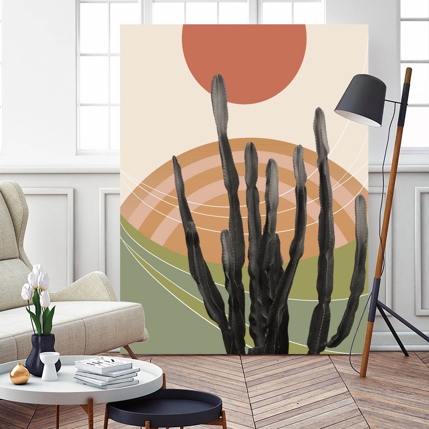 Desert Cactus Wall Art Print - Tropical Home Decor for Living Room, Bedroom & Office | Modern Botanical Poster